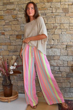 Peruvia Pillow Cotton Wide Leg Pant Pearl